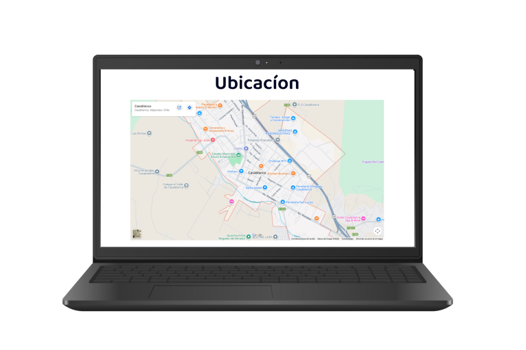 Página web para cabañas vista en un notebook, captura 4 de 5